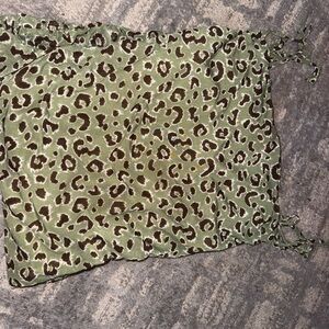 Green Leopard Print Skirt